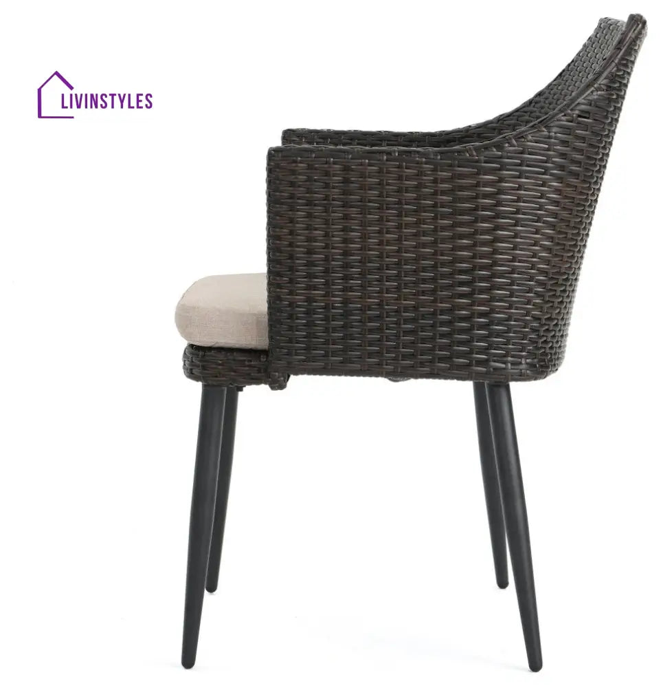 Froe Outdoor Patio Seating Set 2 Chairs and 1 Table Set (Brown) - Coffee Table Sets