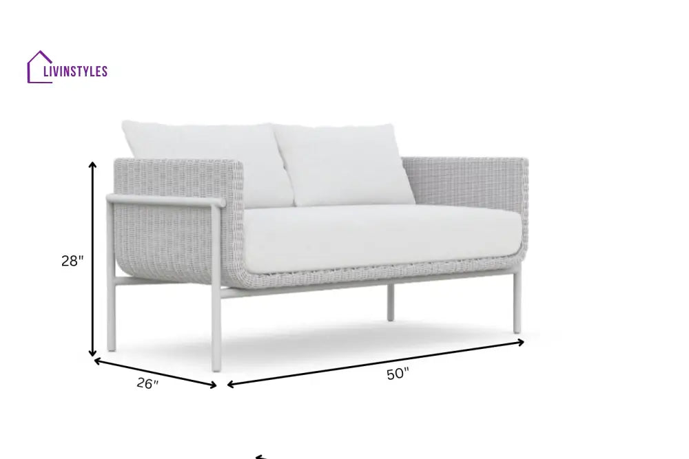 Frolov Outdoor Garden Balcony Sofa Set 2 Seater 2 Single seater and 1 Center Table With 1 Side Table Set (Tan) - Sofa