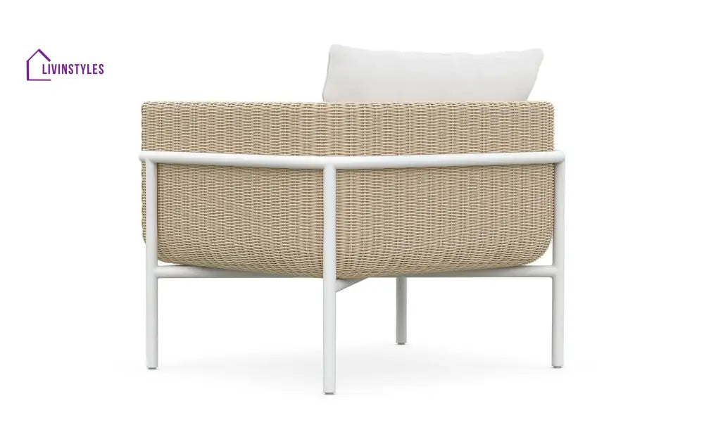 Frolov Outdoor Garden Balcony Sofa Set 2 Seater 2 Single seater and 1 Center Table With 1 Side Table Set (Tan) - Sofa