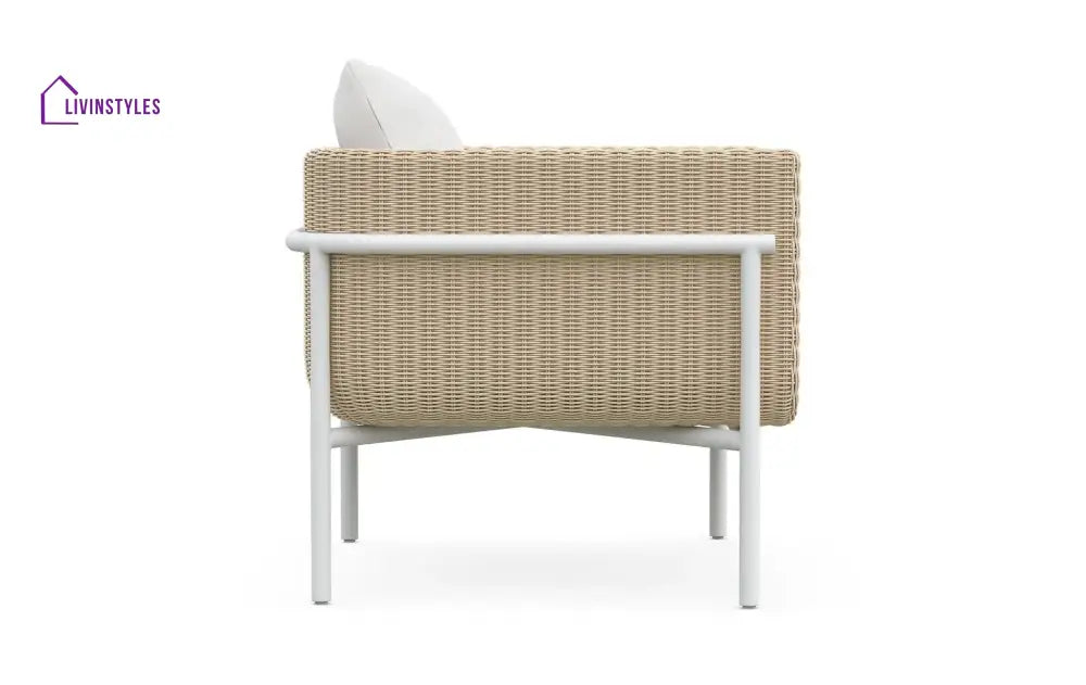 Frolov Outdoor Garden Balcony Sofa Set 2 Seater 2 Single seater and 1 Center Table With 1 Side Table Set (Tan) - Sofa