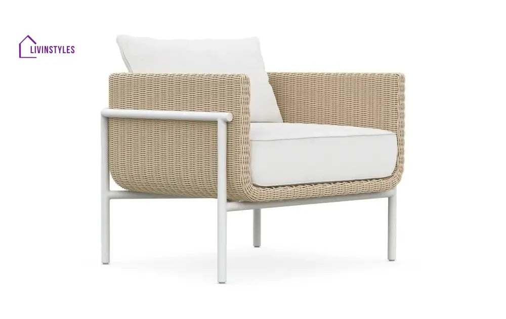 Frolov Outdoor Garden Balcony Sofa Set 2 Seater 2 Single seater and 1 Center Table With 1 Side Table Set (Tan) - Sofa