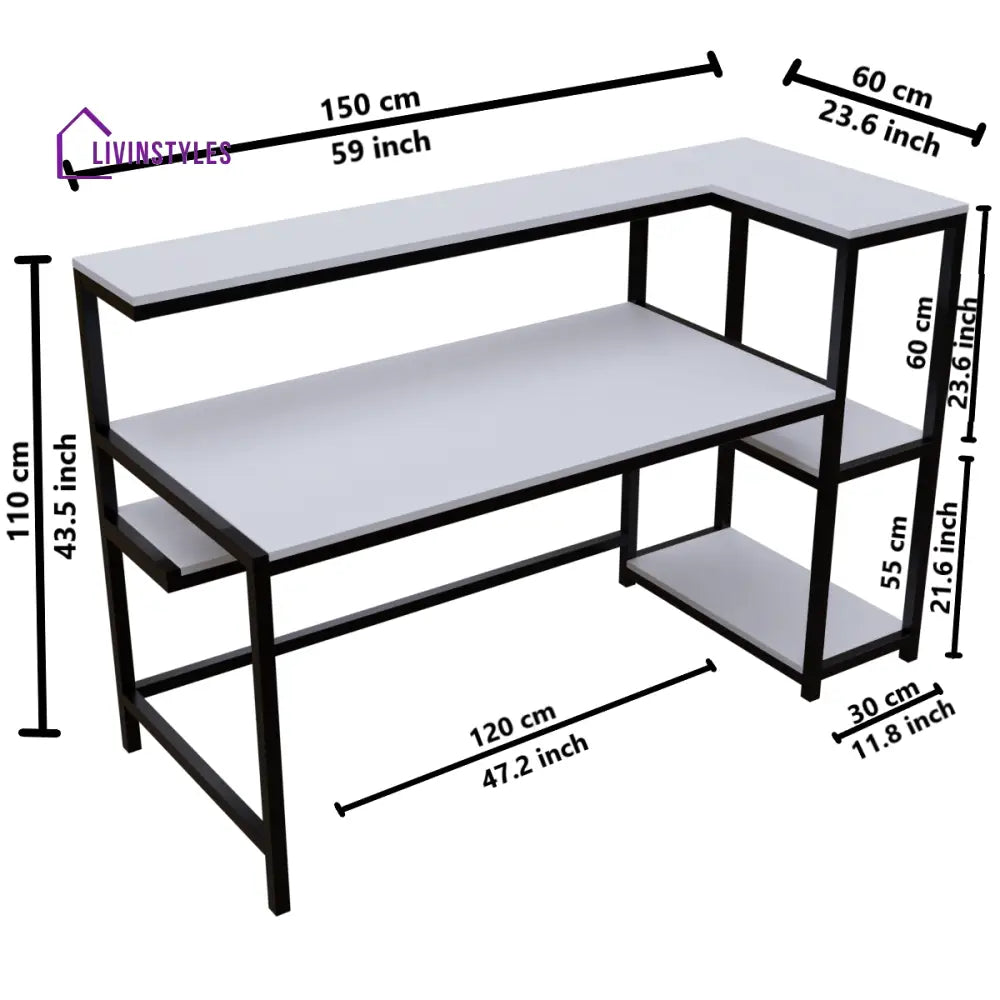 Fronx Computer Table With Open Storage | Computer Table | Study Table for Home - Art & Drafting Tables