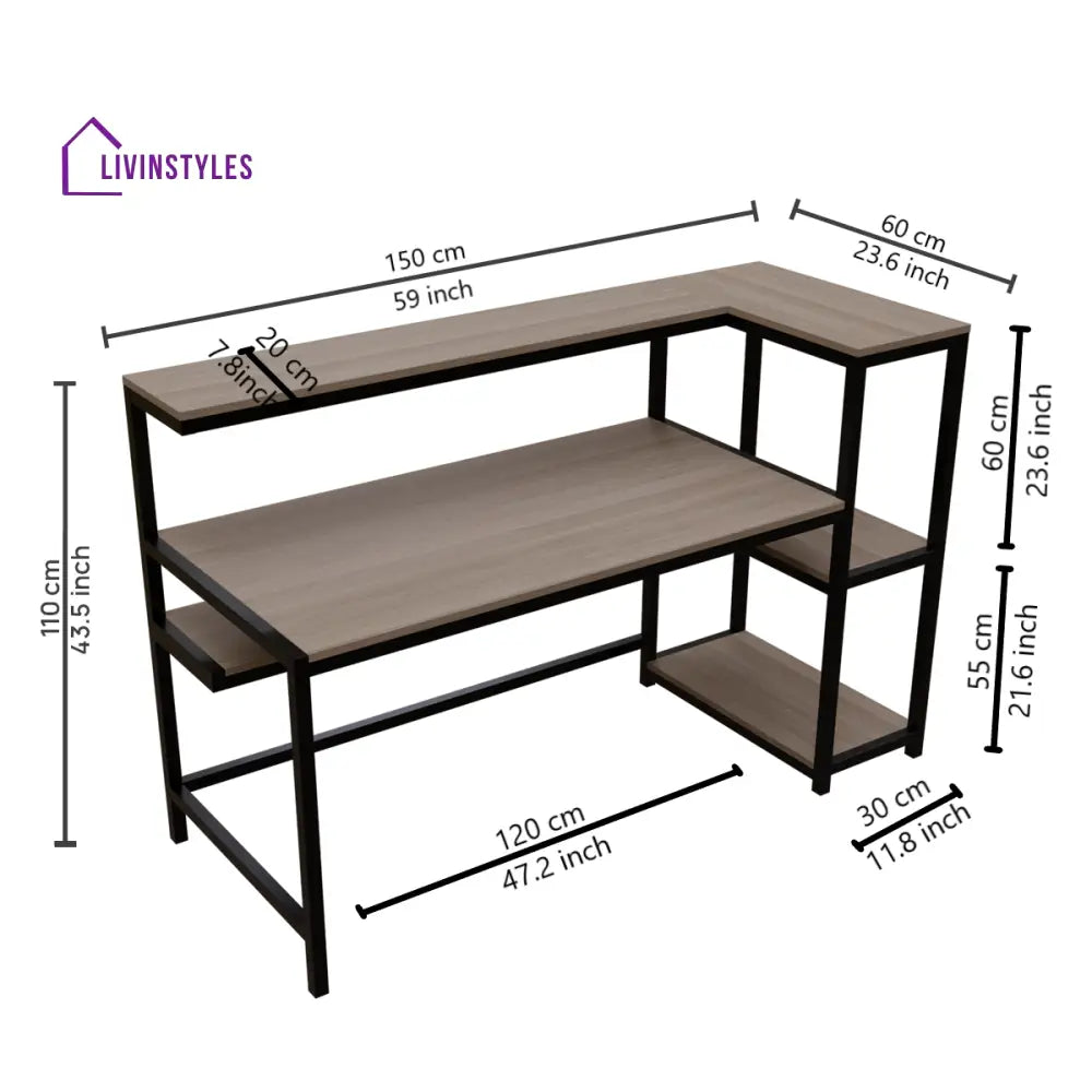Fronx Computer Table With Open Storage | Computer Table | Study Table for Home - Art & Drafting Tables