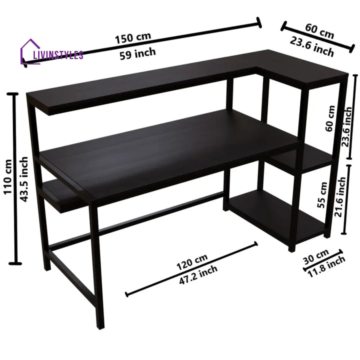 Fronx Computer Table With Open Storage | Computer Table | Study Table for Home - Art & Drafting Tables
