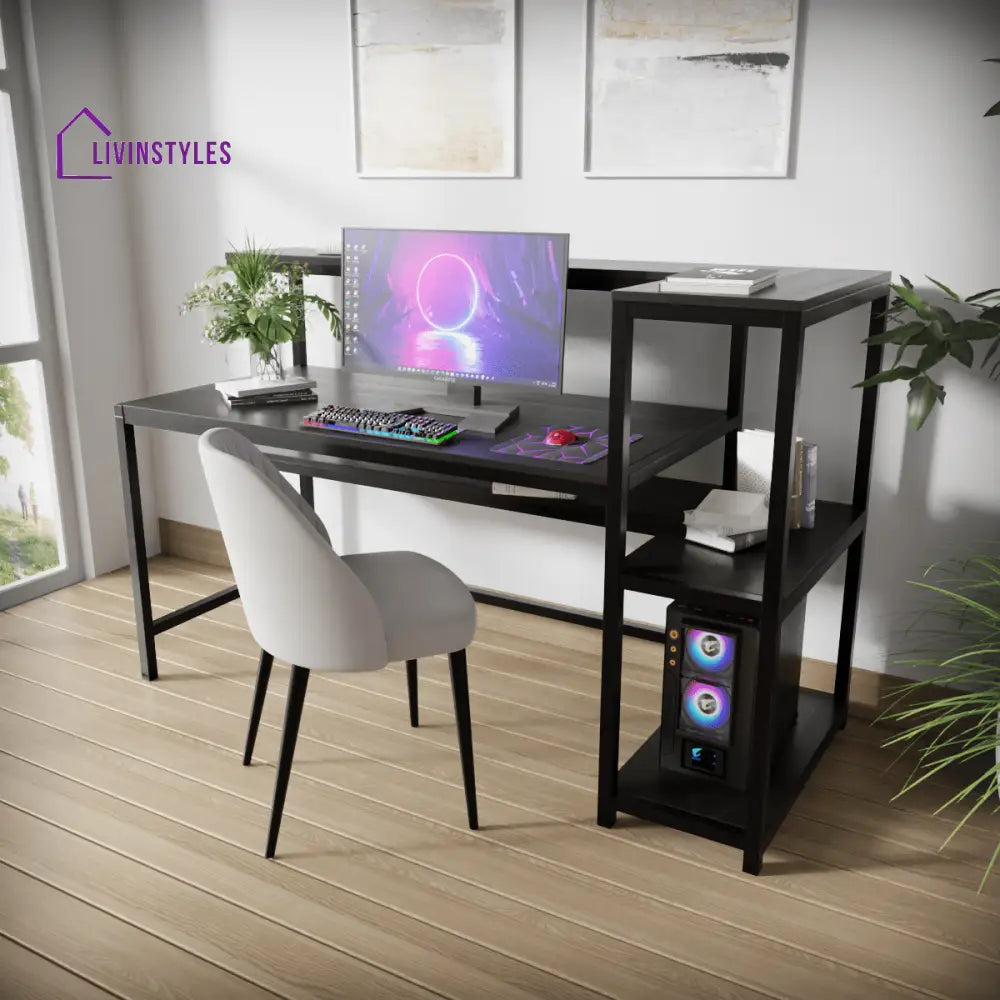 Fronx Computer Table With Open Storage | Computer Table | Study Table for Home - BROWN - Art & Drafting Tables