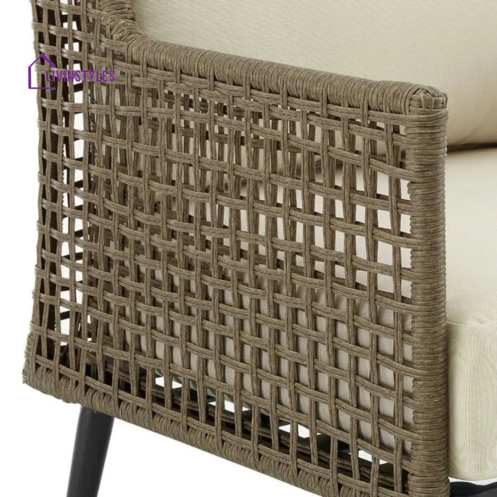 Fuente Outdoor Sofa Set 2 Seater 2 Single seater and 1 Center Table (Cream+ Brown) - Sofa Sets