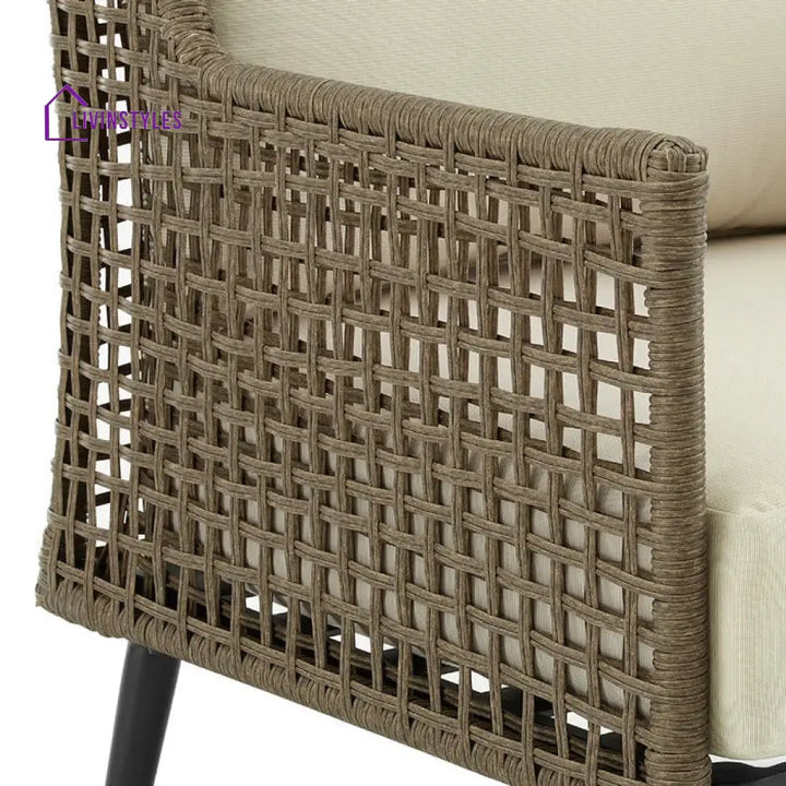 Fuente Outdoor Sofa Set 2 Seater 2 Single seater and 1 Center Table (Cream+ Brown) - Sofa Sets