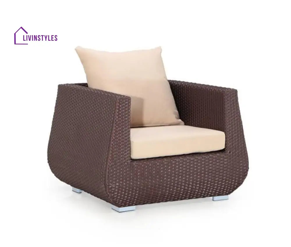 Gabriella Outdoor Sofa Set 2 Seater 2 Single seater 2 Side table and 1 Center Table (Brown) - Sofa Sets