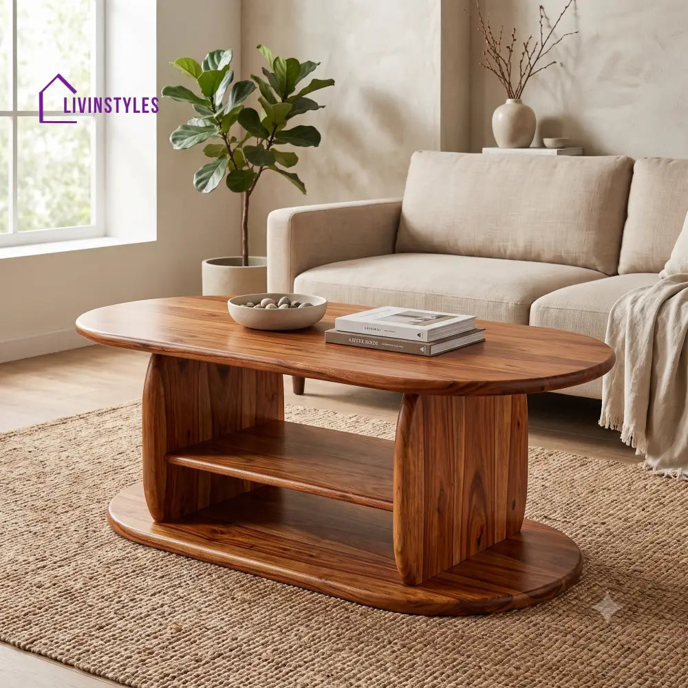 Gaëlle Wooden Coffee Table for Living Room | Tea Table | Teapoy | Center table
