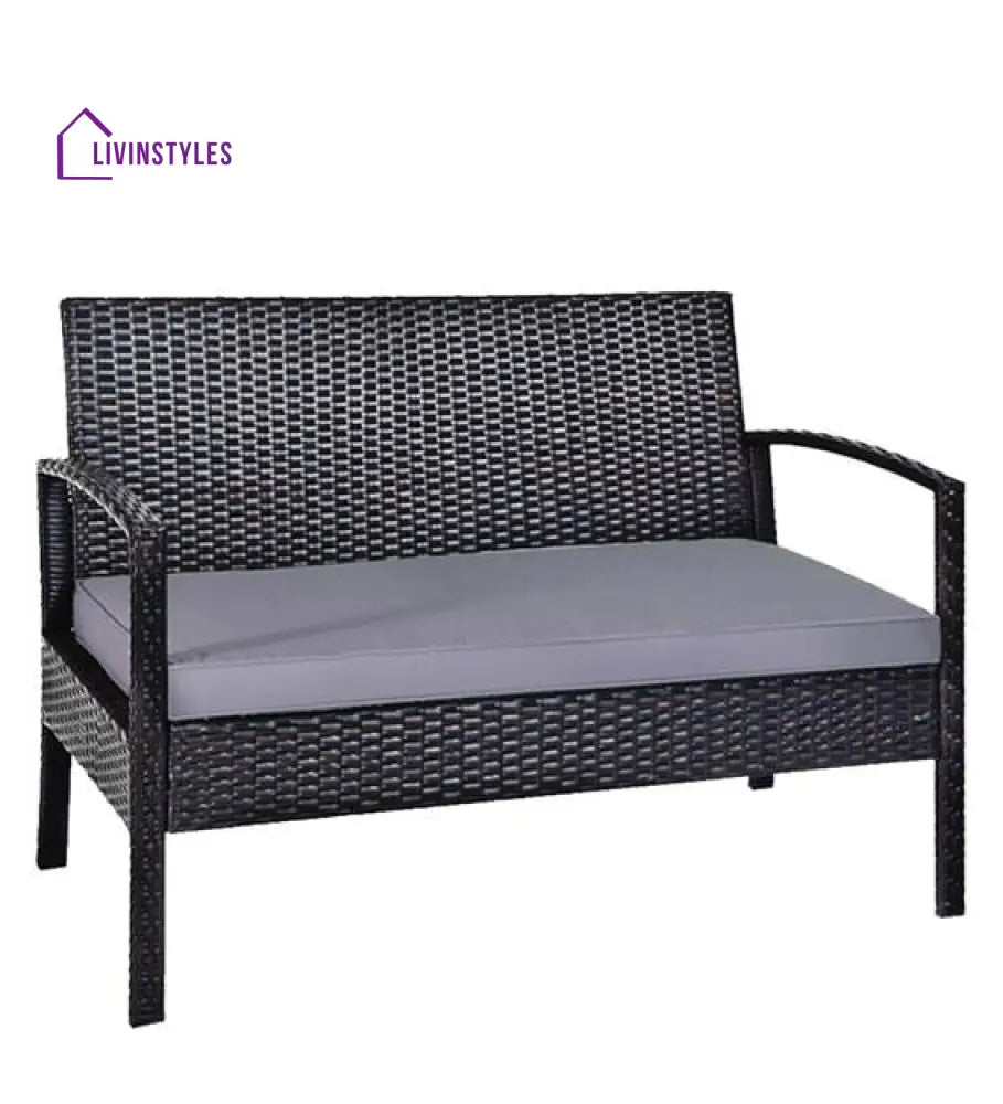 Gaetano Outdoor Sofa Set 2 Seater 2 Single seater and 1 Center Table (Black) - Sofa Sets