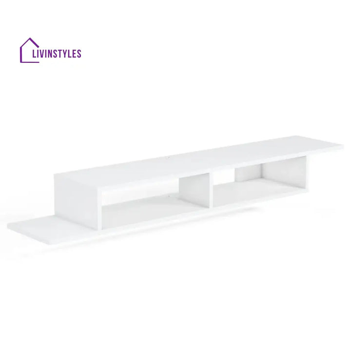Galilea Wall Mounted White Finish Tv Unit Stand for Living Room