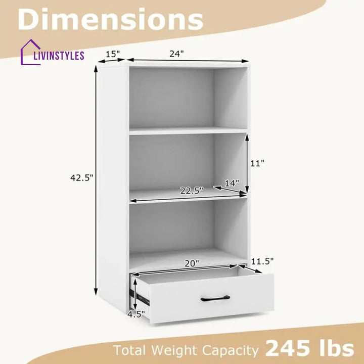Galina Engineered Wood Bookshelves | Bookshelf for Living Room | Bedroom | Drawing Room | Study Room