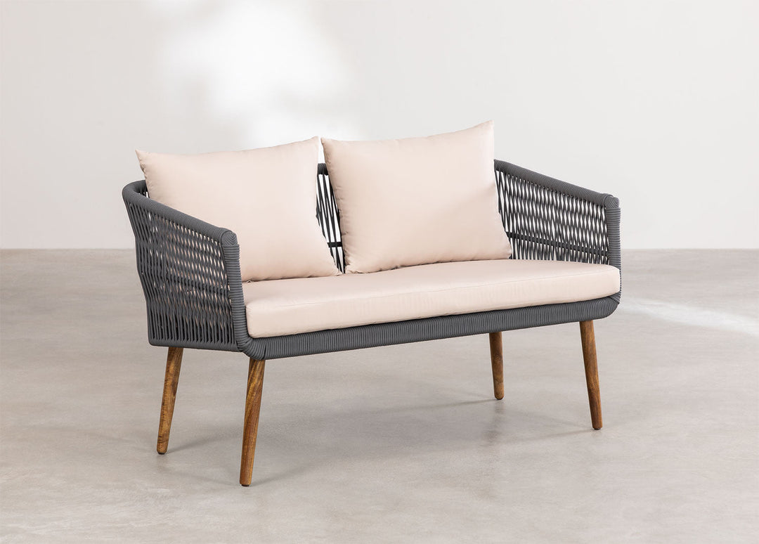 Bilbao Outdoor Sofa Set 2 Seater, 2 Single seater Set Braided & Rope