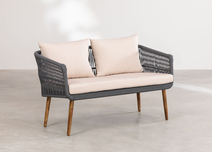 Bilbao Outdoor Sofa Set 2 Seater, 2 Single seater Set Braided & Rope