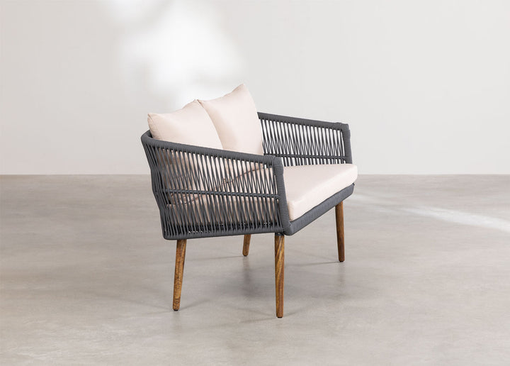 Bilbao Outdoor Sofa Set 2 Seater, 2 Single seater Set Braided & Rope