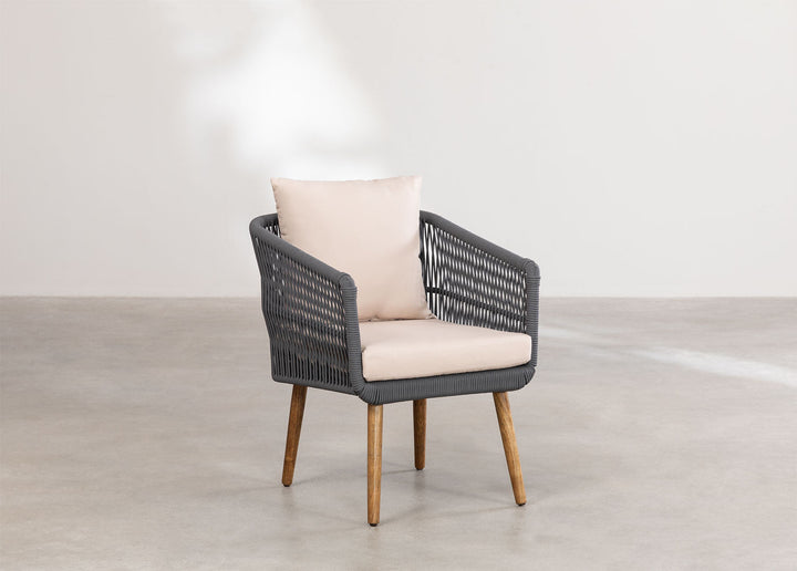 Bilbao Outdoor Sofa Set 2 Seater, 2 Single seater Set Braided & Rope