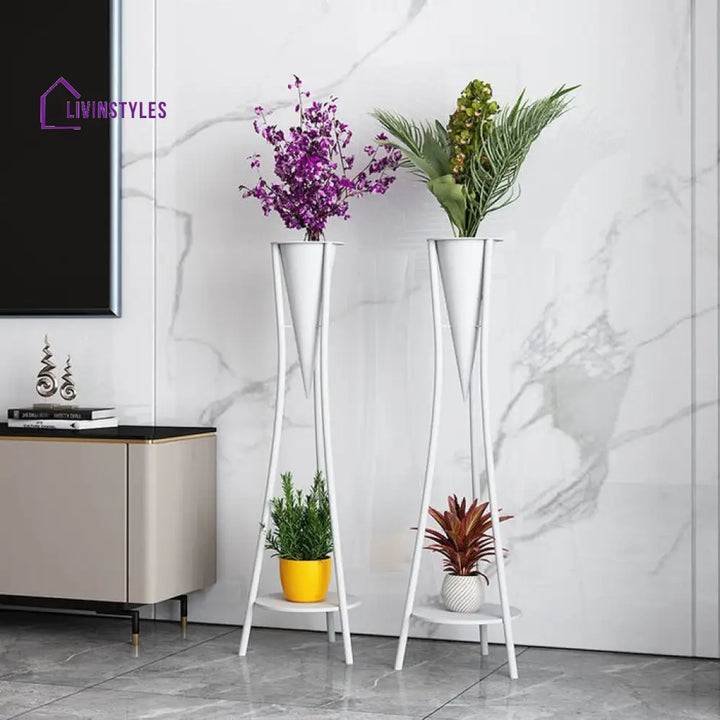 Gargi Metal Plant Stand For Balcony - Set Of 2
