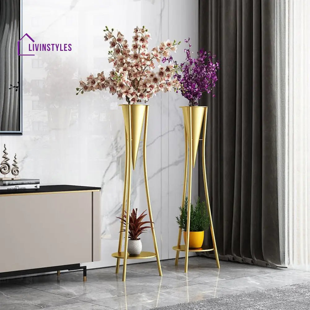 Gargi Metal Plant Stand For Balcony - Set Of 2