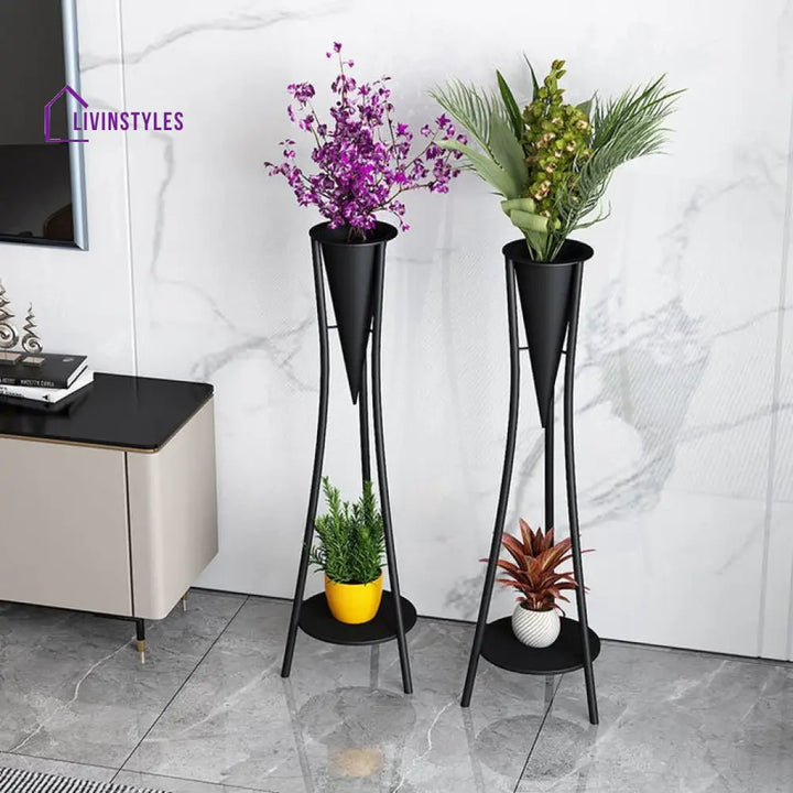 Gargi Metal Plant Stand For Balcony - Set Of 2