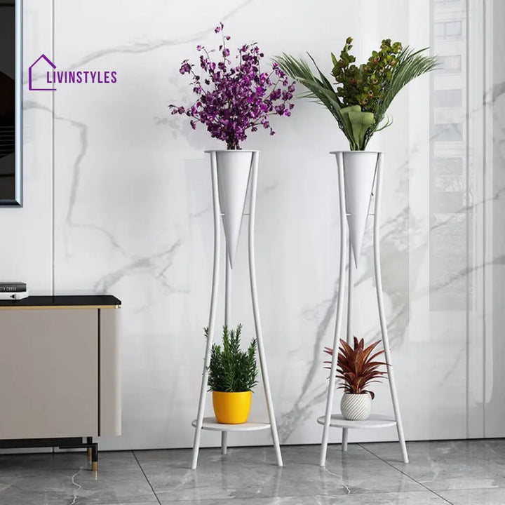 Gargi Metal Plant Stand For Balcony - Set Of 2