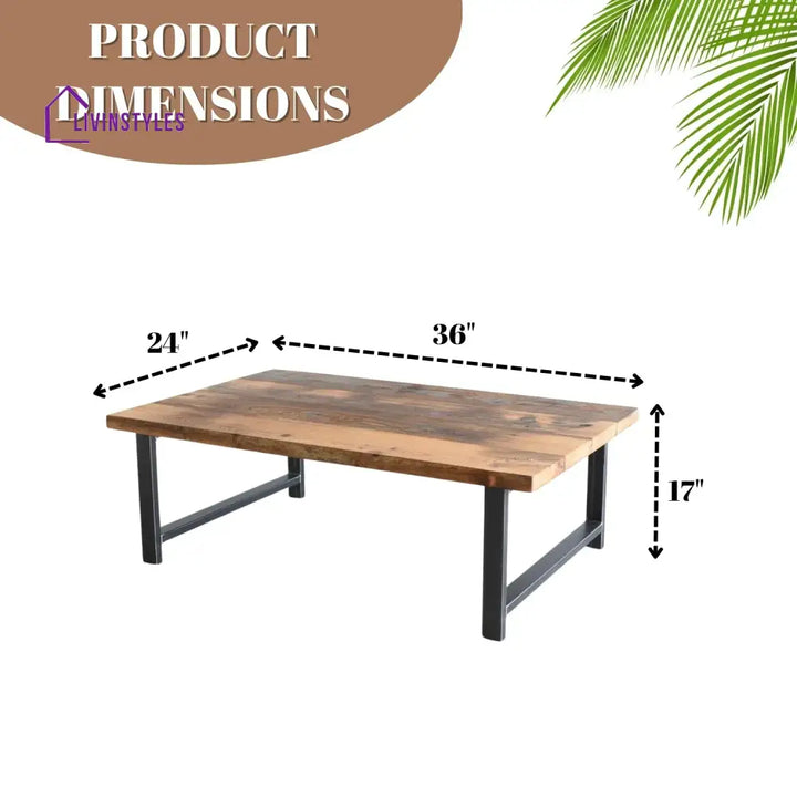 Gargi Wooden Top Coffee Table - Center Table