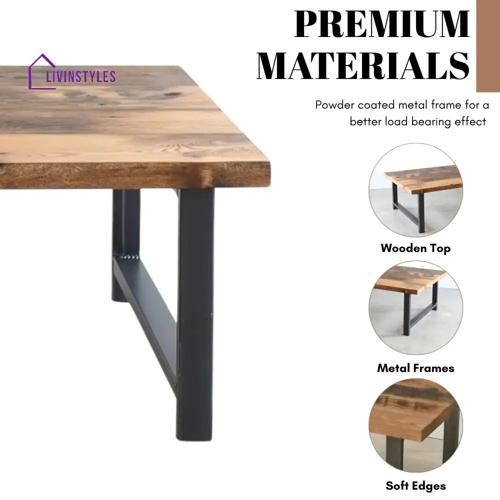 Gargi Wooden Top Coffee Table - Center Table