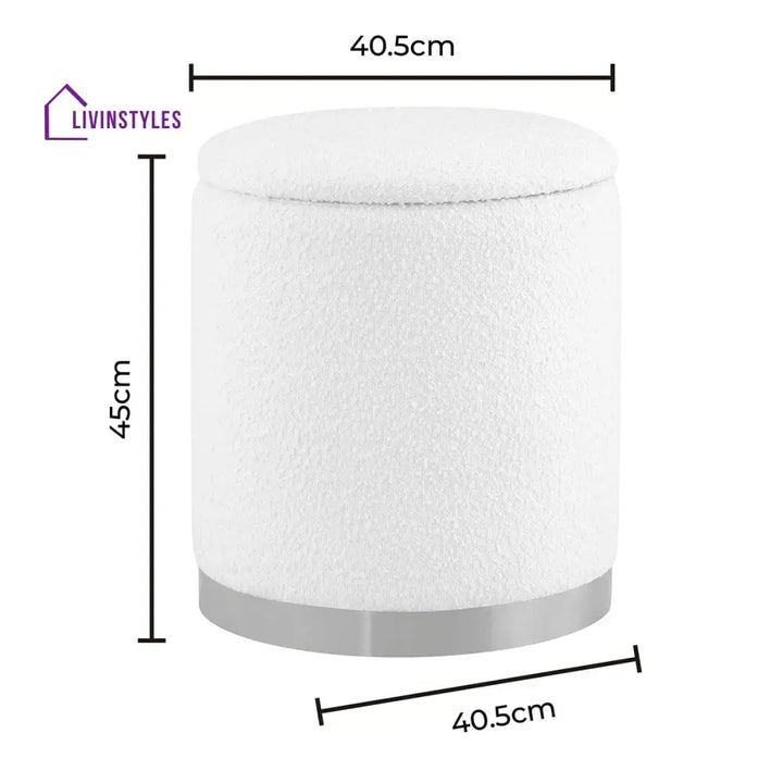 Gaspar Gold Base Boucle Storage Stool Stools