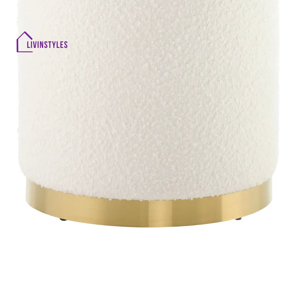 Gaspar Gold Base Boucle Storage Stool Stools