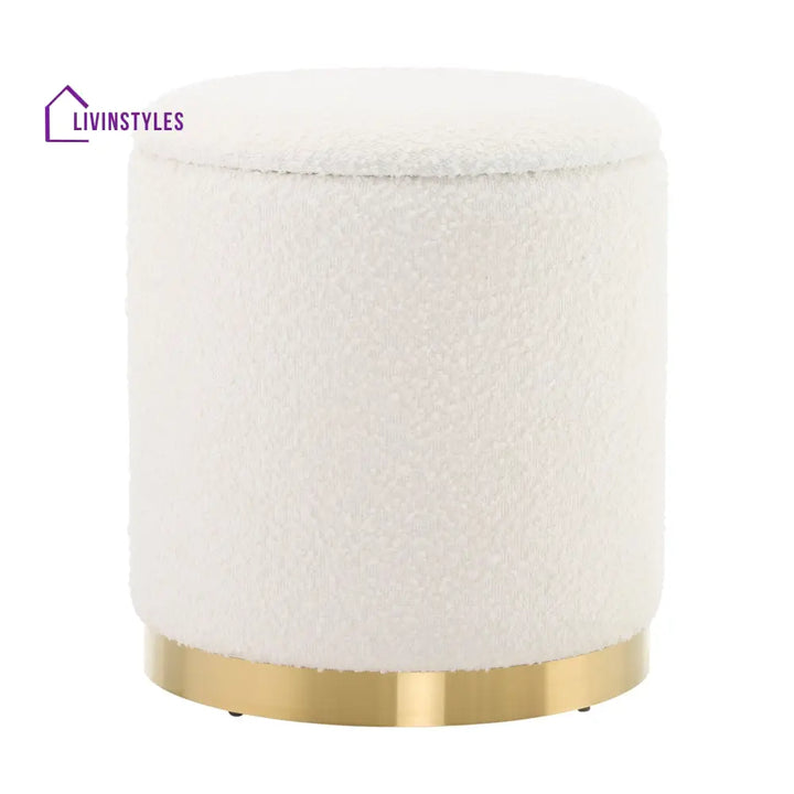 Gaspar Gold Base Boucle Storage Stool Stools