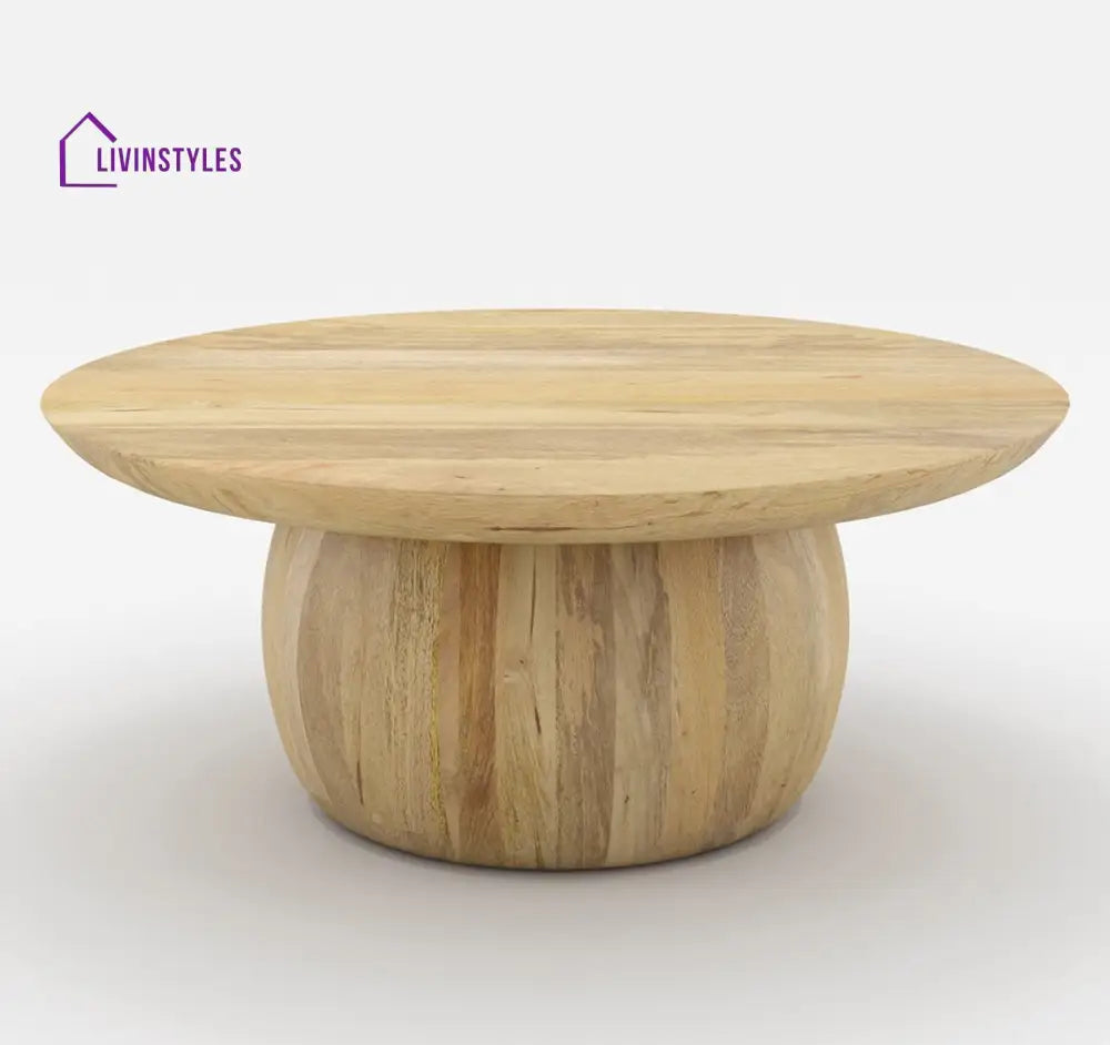 Gatik Solid Wood Round Top Coffee Table