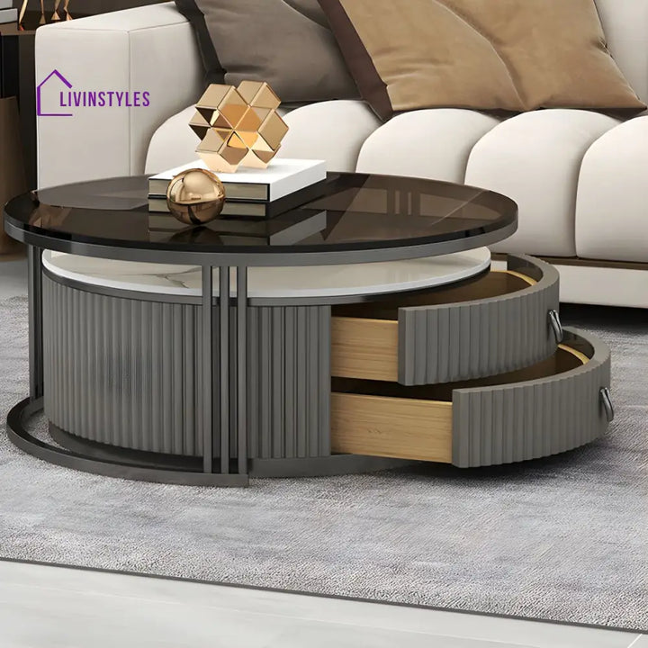 Gaurav Stainless Steel Frame Coffee Table for Living Room