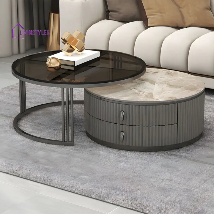 Gaurav Stainless Steel Frame Coffee Table for Living Room