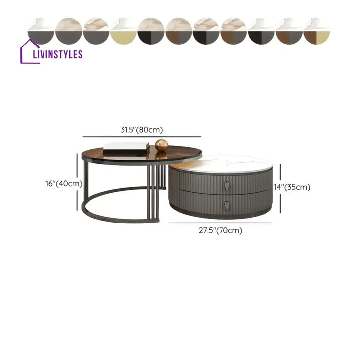 Gaurav Stainless Steel Frame Coffee Table for Living Room