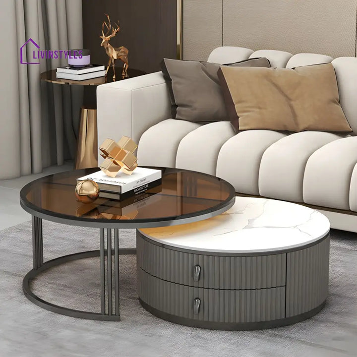 Gaurav Stainless Steel Frame Coffee Table for Living Room