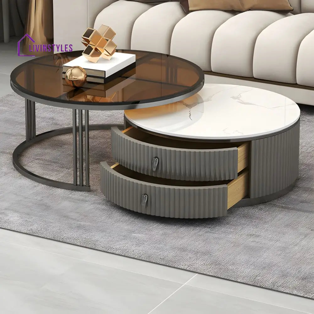 Gaurav Stainless Steel Frame Coffee Table for Living Room