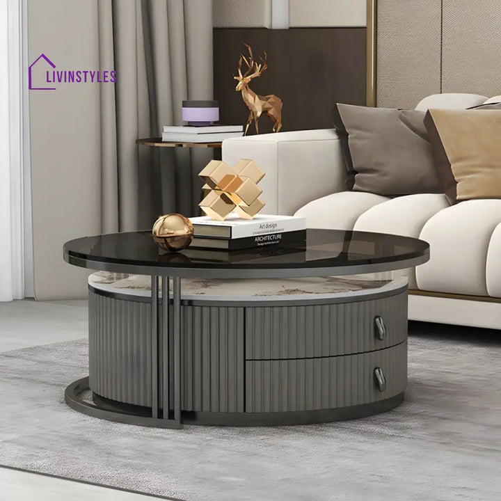Gaurav Stainless Steel Frame Coffee Table for Living Room