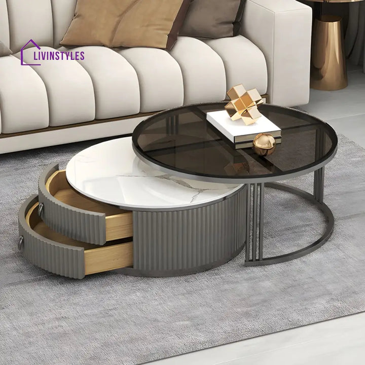 Gaurav Stainless Steel Frame Coffee Table for Living Room