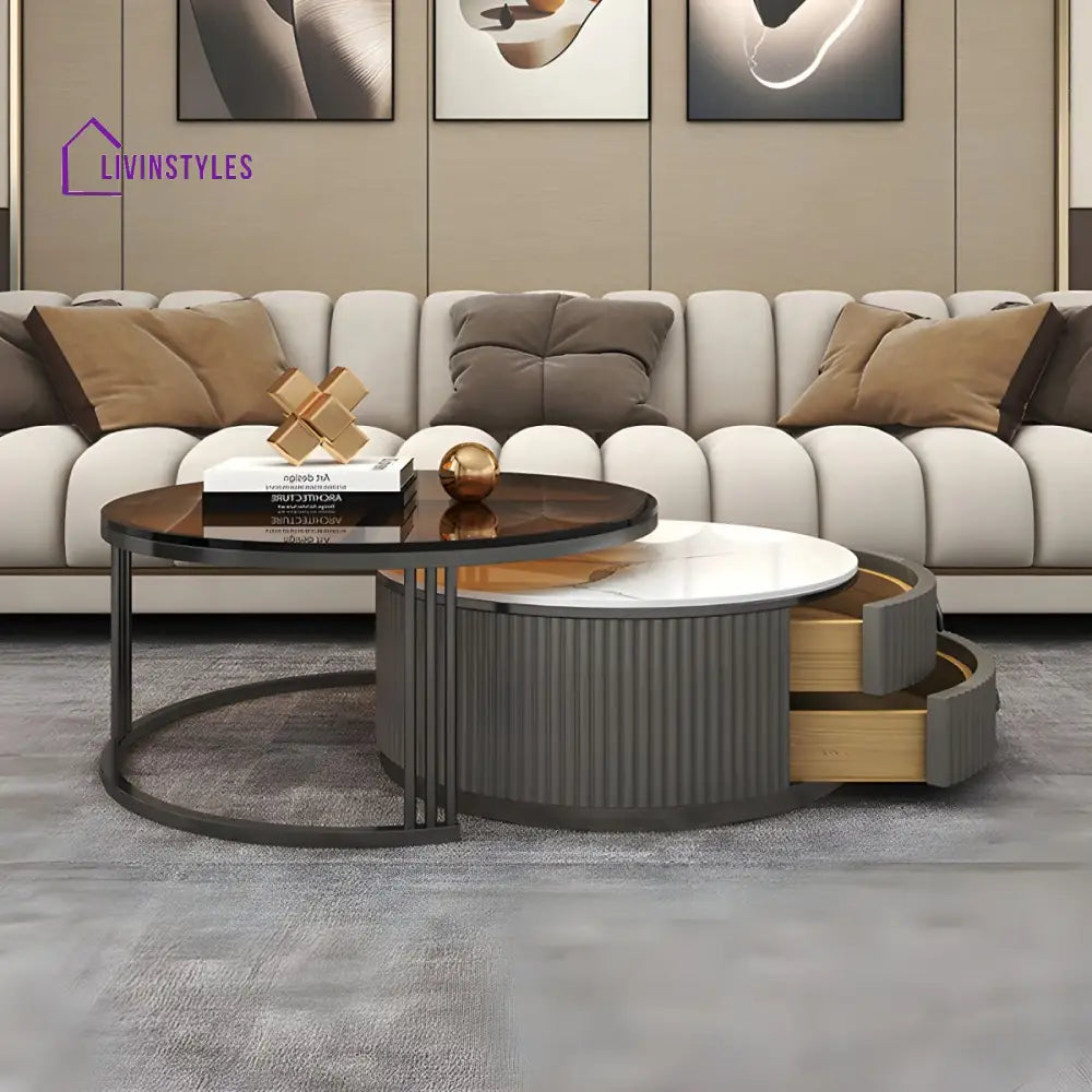 Gaurav Stainless Steel Frame Coffee Table for Living Room
