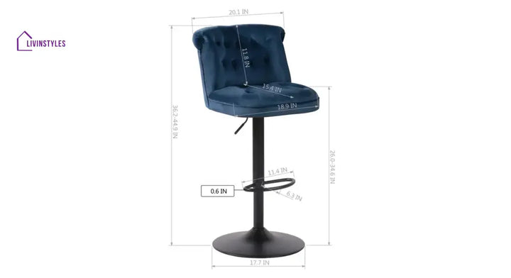 Blue Color Cellan Swiel Adjustable Bar Stool