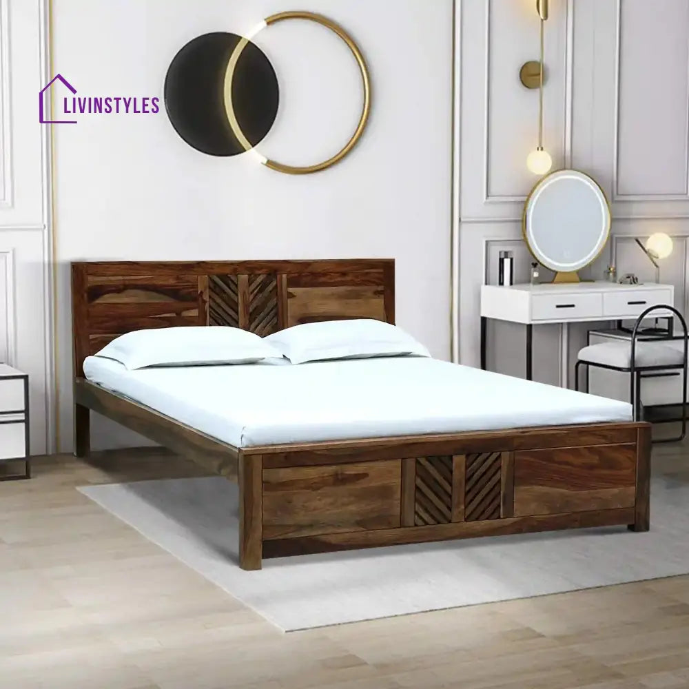 Elista Solid Sheesham Wood Beds Queen / Teak Bed without storage