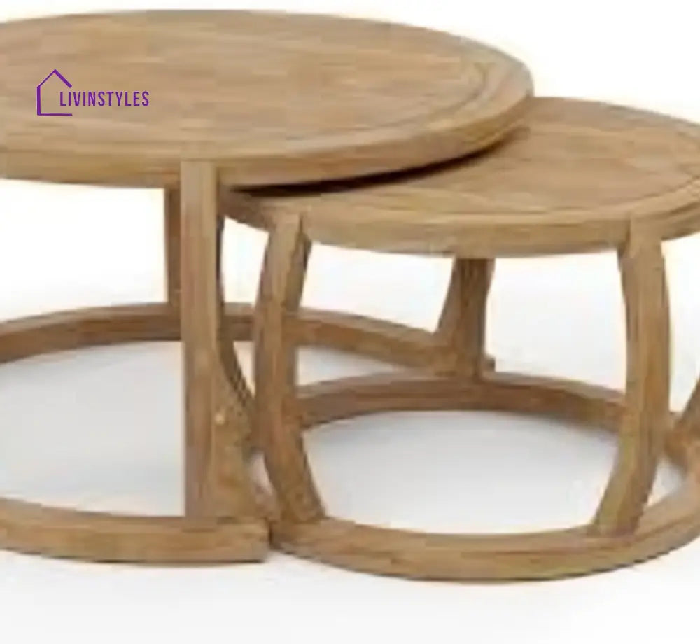 Gauri Wooden Nesting Centre Tables | Wooden Coffee Table for Living Room Coffee Table