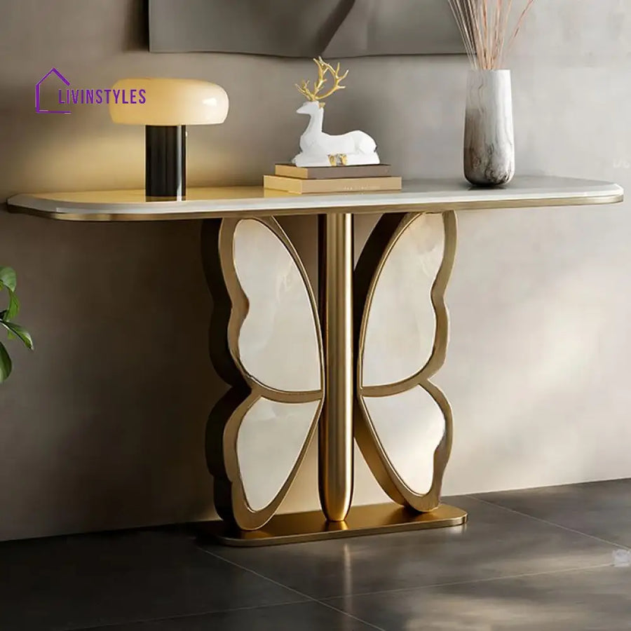 Gaurin Stainless Steel Living Room Console Table