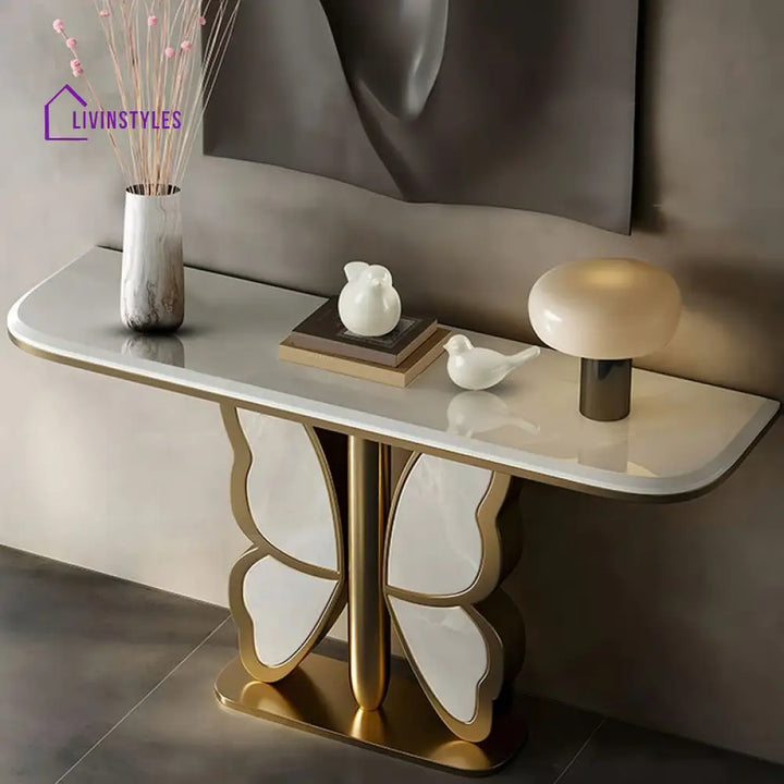 Gaurin Stainless Steel Living Room Console Table