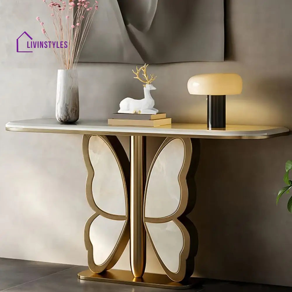 Gaurin Stainless Steel Living Room Console Table