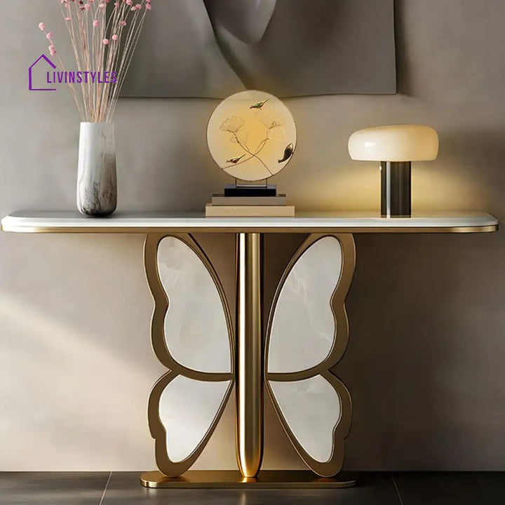 Gaurin Stainless Steel Living Room Console Table