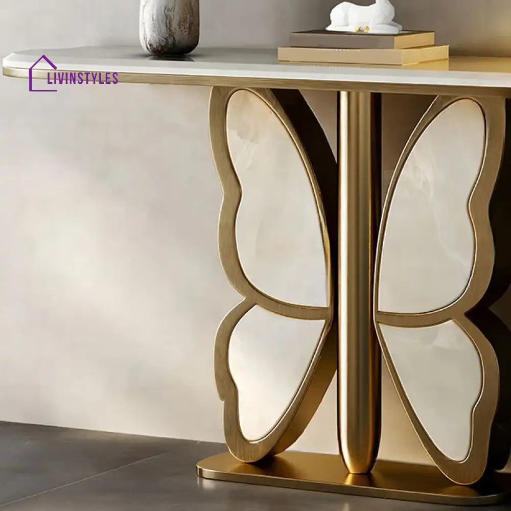 Gaurin Stainless Steel Living Room Console Table