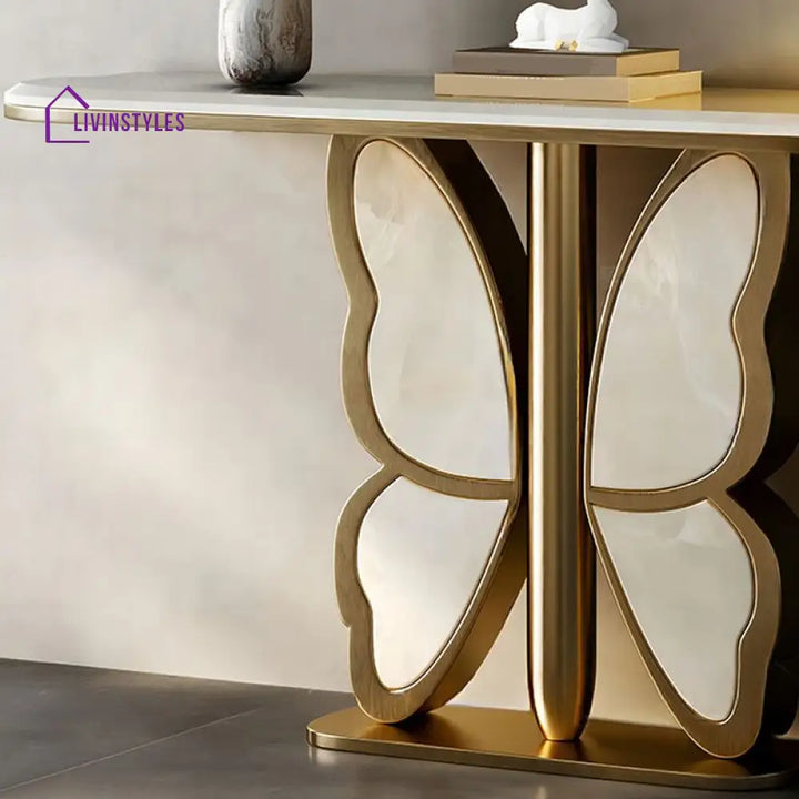 Gaurin Stainless Steel Living Room Console Table