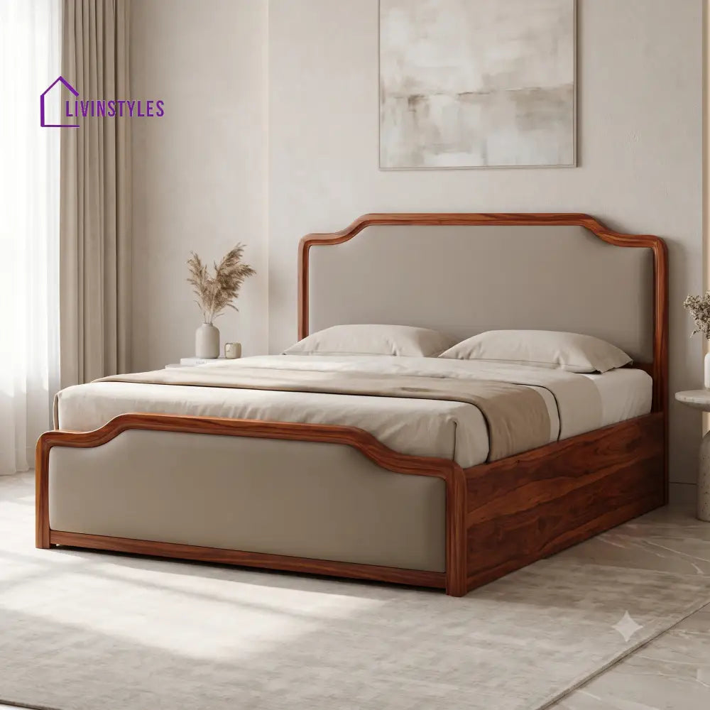 Gautham Sheesham Wood Hydraulic Storage King Size Bed