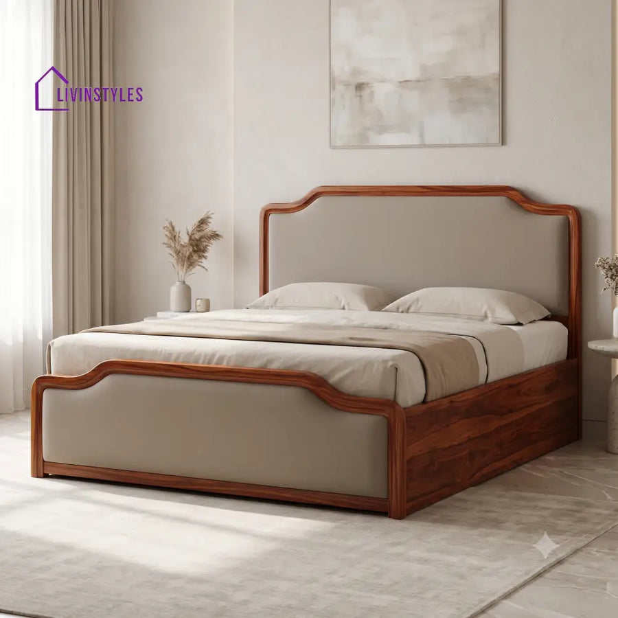 Gautham Sheesham Wood Hydraulic Storage King Size Bed