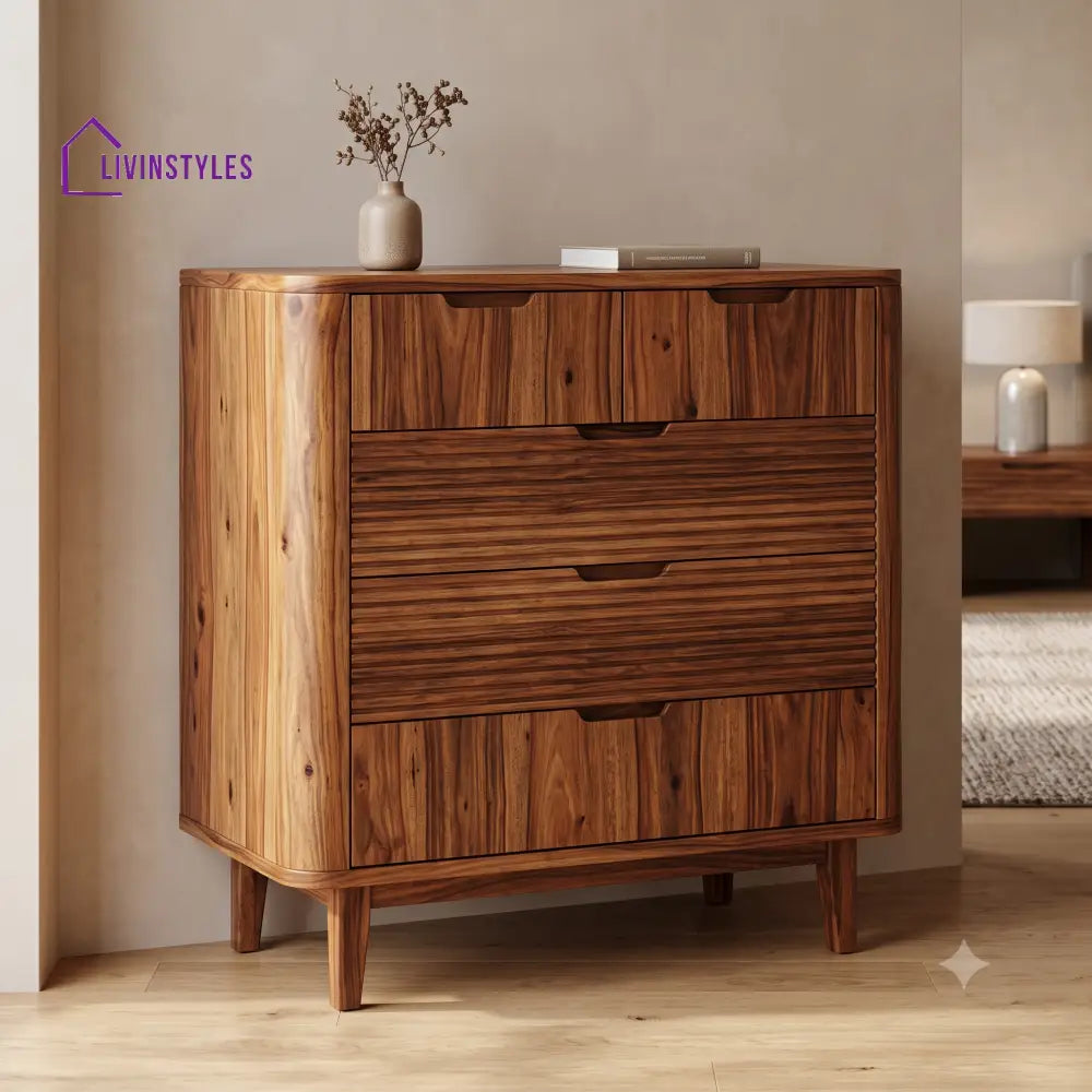 Gauthier Premium Wooden Chest of Drawers for Bedroom | Living Room